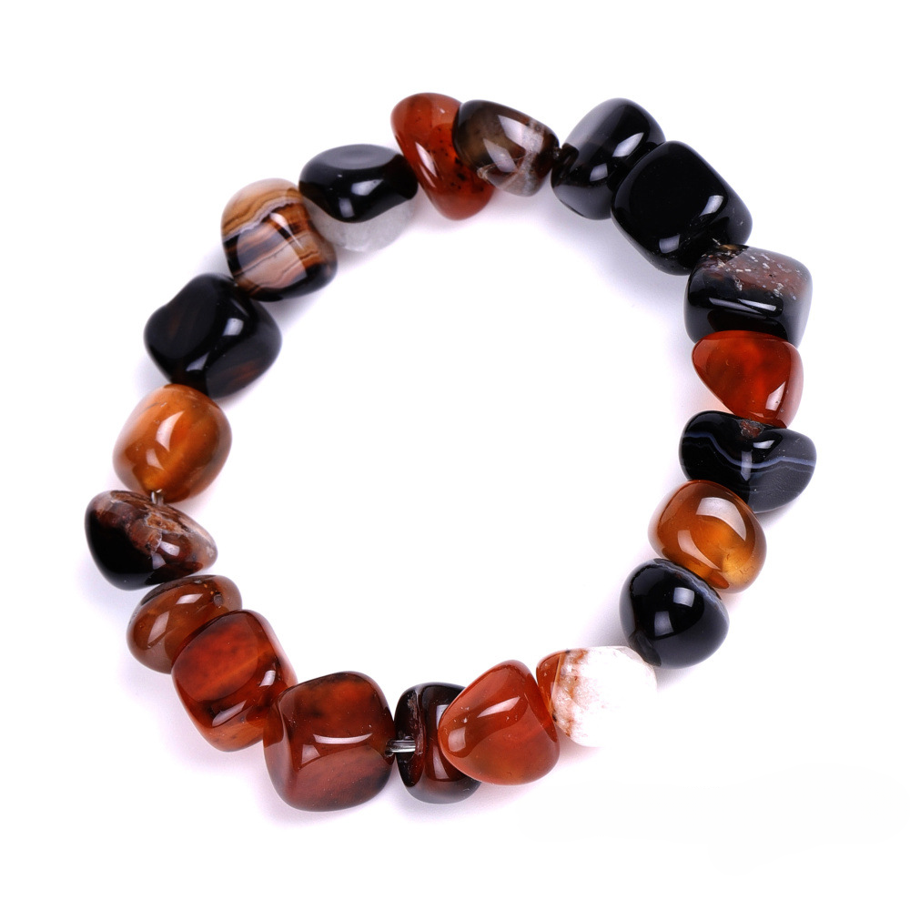 Pulsera de ónice de fantasía roja de color mixto al por mayor